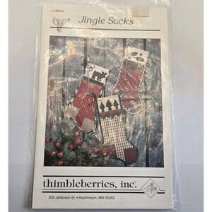 Vintage Jingle Socks Christmas Stockings Pattern Thimbleberries LJ92234